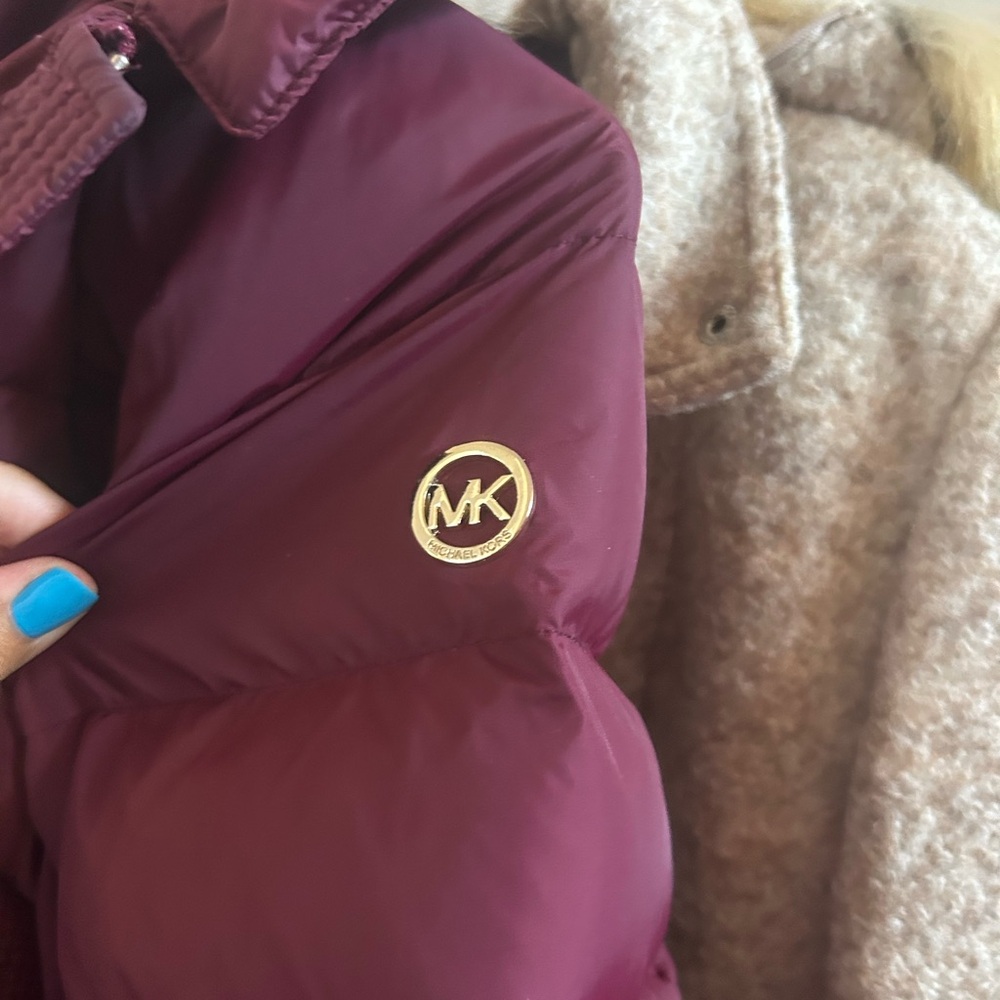 Michael Kors Deep Red Puffer Jacket - Picture 3 of 3